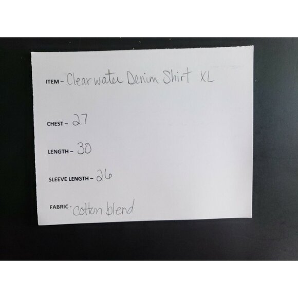 Clear Water Outfitters Denim Shirt Men's Size XL Dark Wash - Picture 6 of 7